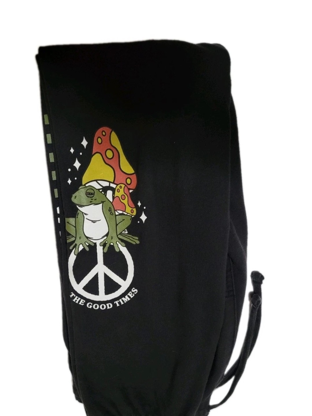 Vans "The Good Times" Frog & Mushroom Peace Graphic Sweatpants Black Size 30